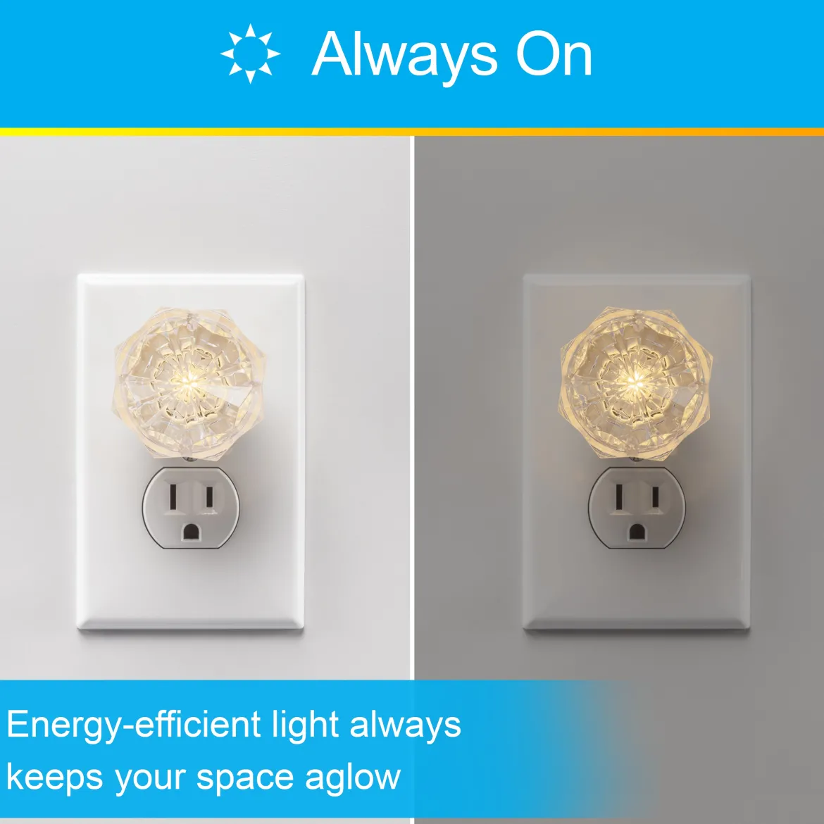 GE SleepLite Jewel Always On LED Night Light, Warm White, 4 Pack