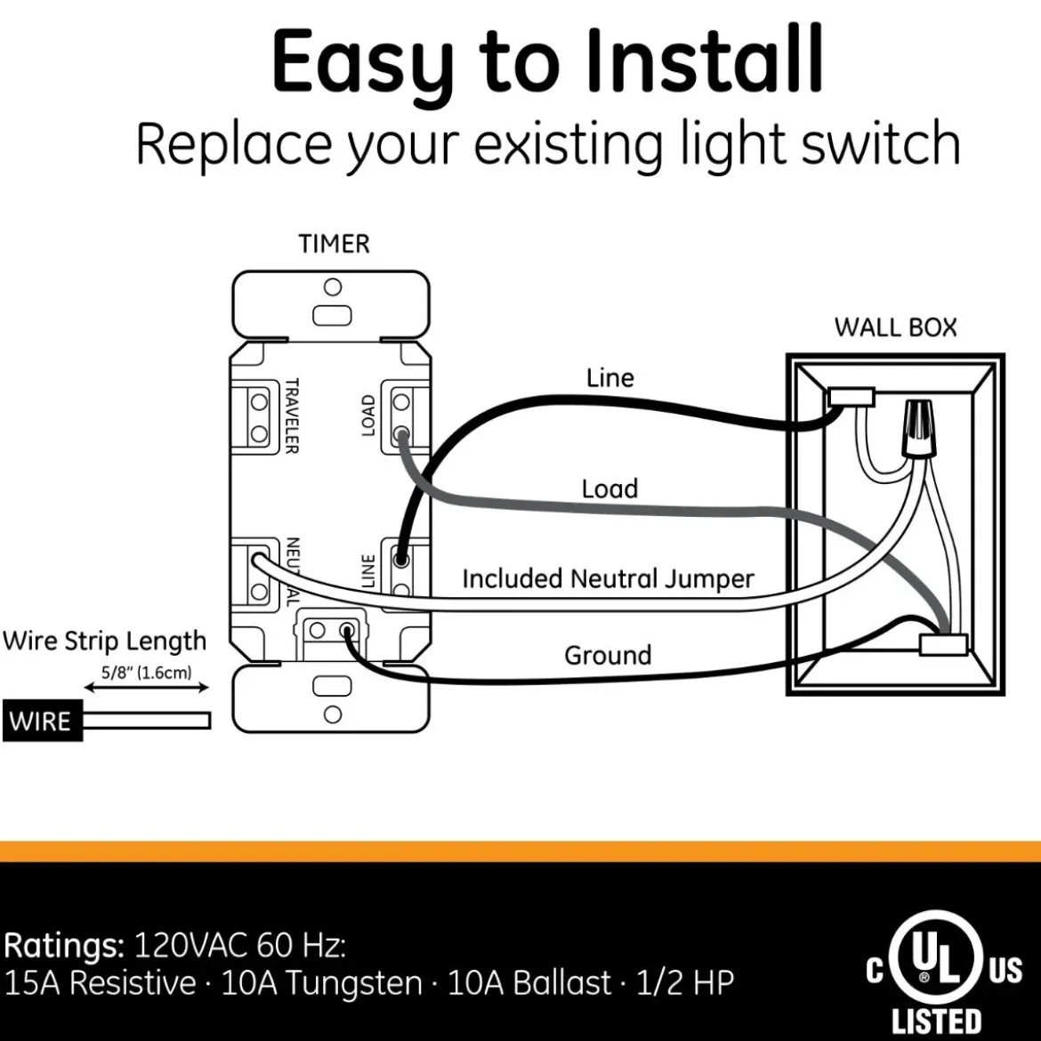 GE SunSmart Indoor In-Wall 7-Day Digital Timer, White