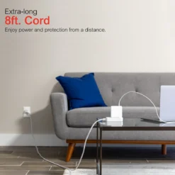 GE Surge Protector, 245J, Gray/White, 8ft.