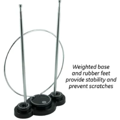 GE Traditional Loop and Rabbit Ears HD Antenna, Black