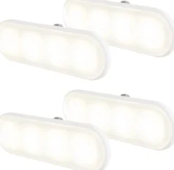 GE UltraBright Plug-In Automatic LED Light Bar, 4 Pack, White