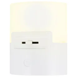 GE UltraBrite Dimmable Light Sensing LED Night Light, White