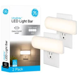GE Ultrabrite LED Light Bar Night Lights, 2 Pack