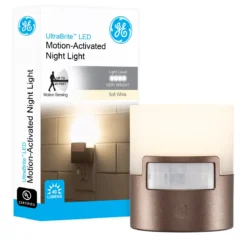 GE UltraBrite Motion Activated LED Night Light, Bronze