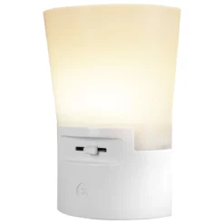 GE UltraBrite Sconce Light Sensing LED Night Light, White
