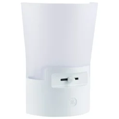 GE UltraBrite Sconce Light Sensing LED Night Light, White