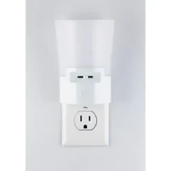 GE UltraBrite Sconce Light Sensing LED Night Light, White