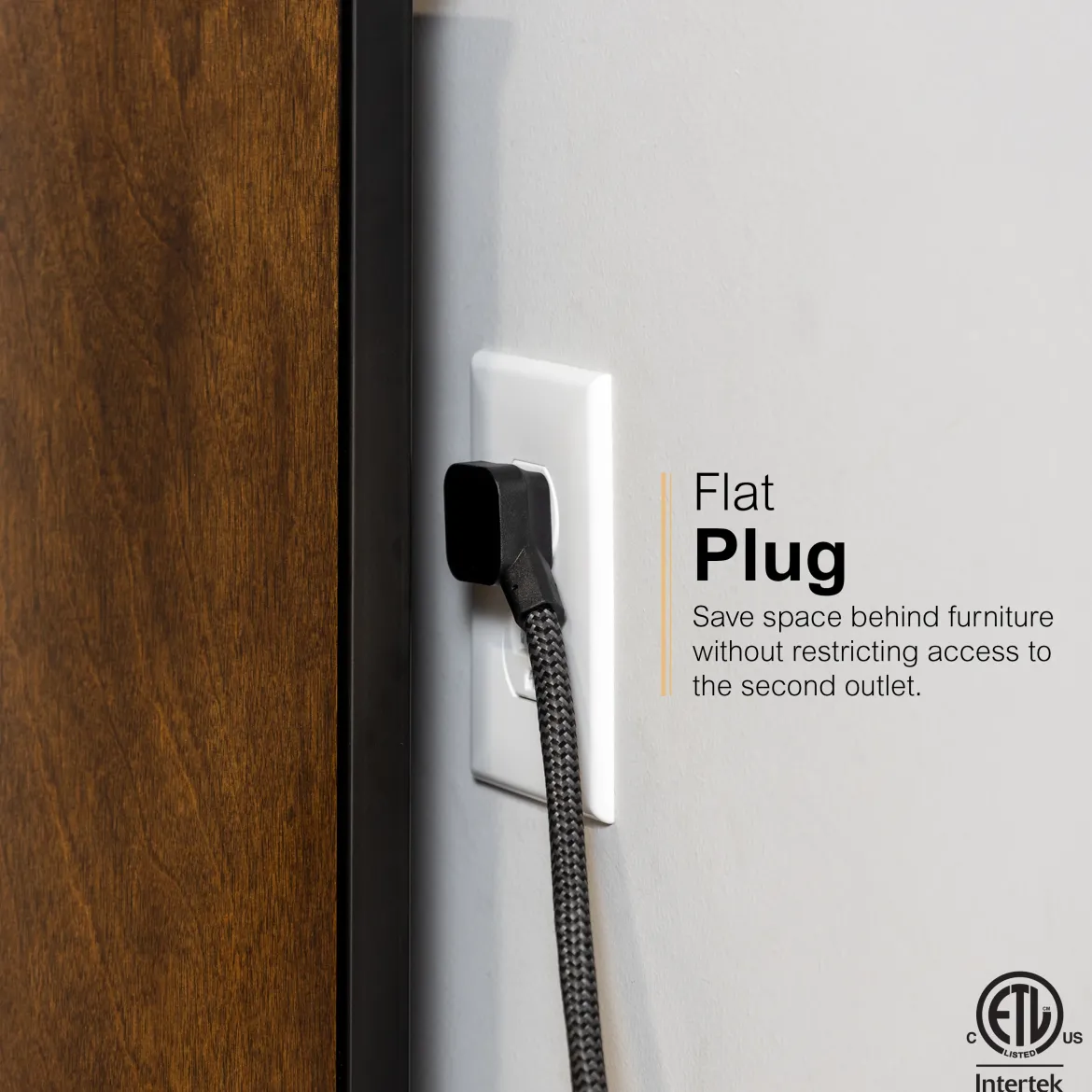 GE UltraPro ADAPT 9-Outlet Surge Protector, 2480J, 8ft. Braided Cord, Black