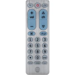 GE UltraPro 2-Device Universal Remote Control, Brushed Silver