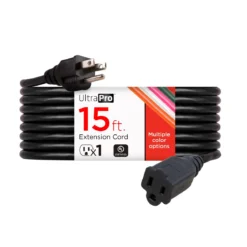GE UltraPro 15ft. Heavy Duty Outdoor Extension Cord, Black