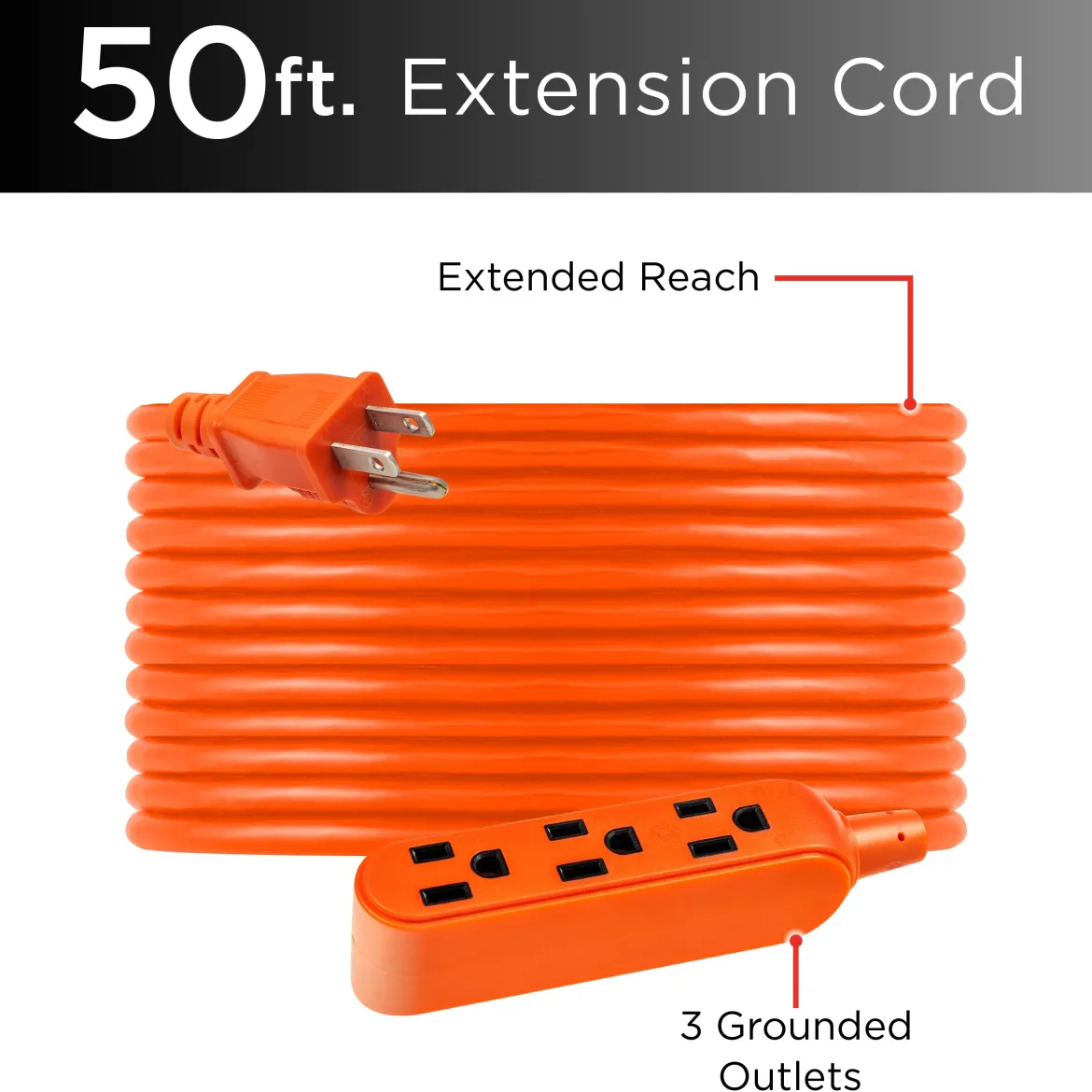 GE UltraPro 50ft. Outdoor Extension Cord, Orange
