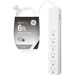 GE UltraPro 6-Outlet 6ft. Surge Protector, White