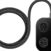 GE UltraPro 3-Outlet Surge Protector with USB, 245 Joules, 1 USB-A & 1 USB-C Port, 4ft Braided Extension Cord, Flat Plug, Black