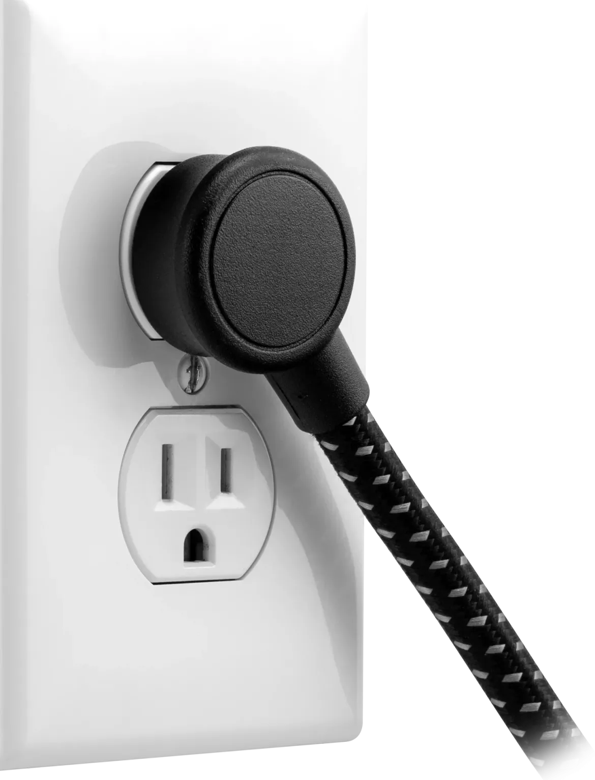 GE UltraPro 3-Outlet Surge Protector with USB, 245 Joules, 1 USB-A & 1 USB-C Port, 4ft Braided Extension Cord, Flat Plug, Black