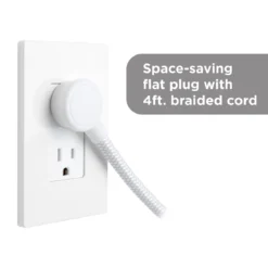 GE UltraPro 10-Outlet Surge Protector, 2100 Joules, 4ft Braided Extension Cord, Flat Plug, Gray/White