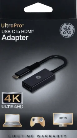 GE USB-C to 4K HDMI Multi-Monitor Adapter, Black