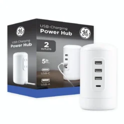 GE USB Desktop Charging Station, White