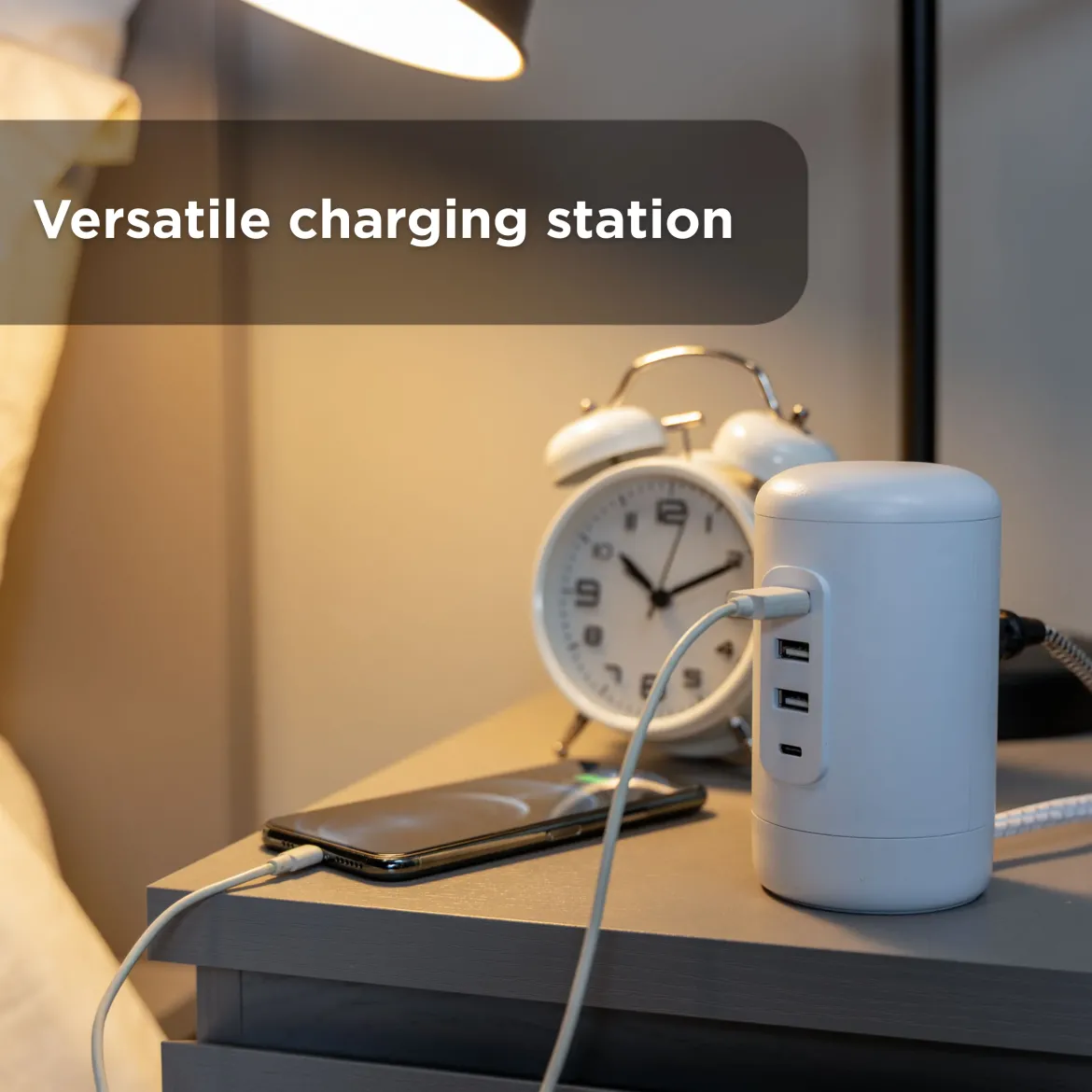 GE USB Desktop Charging Station, White