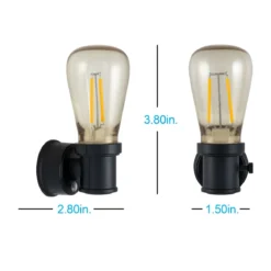 GE Vintage Light Sensing LED Night Light, 2 Pack, Black