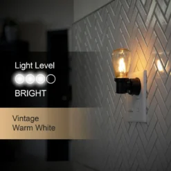GE Vintage Light Sensing LED Night Light, Black
