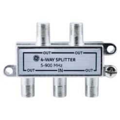 GE 4-Way Signal Splitter, Silver