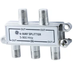 GE 4-Way Signal Splitter, Silver