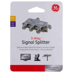 GE 3-Way Signal Splitter, Silver