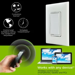 Jasco Z-Wave In-Wall Smart Fan Control, White