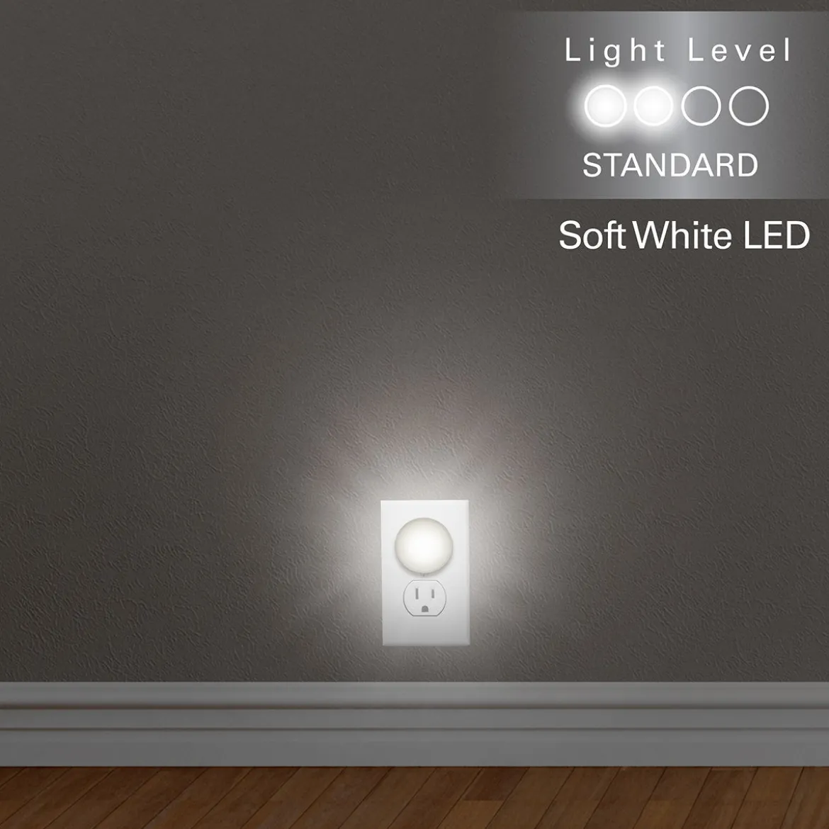 Lights by Night GLO Dot Light Sensing LED Night Light, White, 2 Pack
