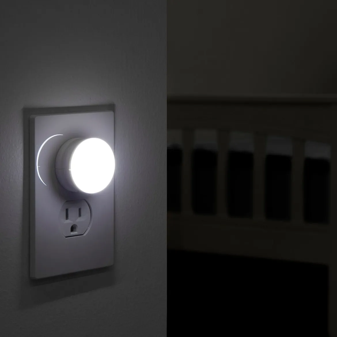 Lights by Night GLO Dot Light Sensing LED Night Light, White, 2 Pack