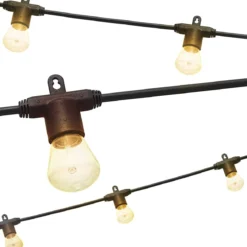 Lights by Night LED Bistro String Lights, 24 Bulbs, 48ft. Black Cord