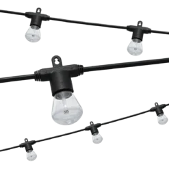 Lights by Night LED Bistro String Lights, 12 Bulbs, 24ft. Black Cord