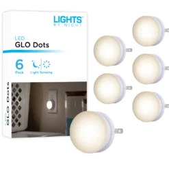 Lights by Night LED GLO Dot Night Lights, 6 Pack