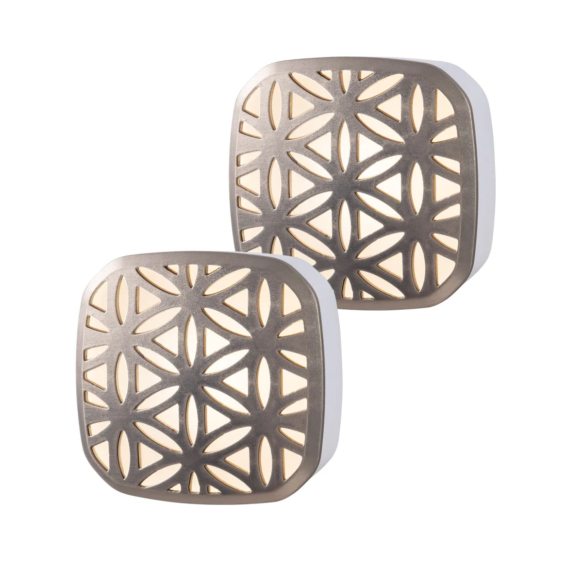 Lights by Night Light Sensing LED Night Light, 2 Pack, Brushed Nickel