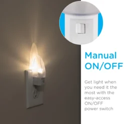 Lights By Night Manual On/Off LED Night Light, White