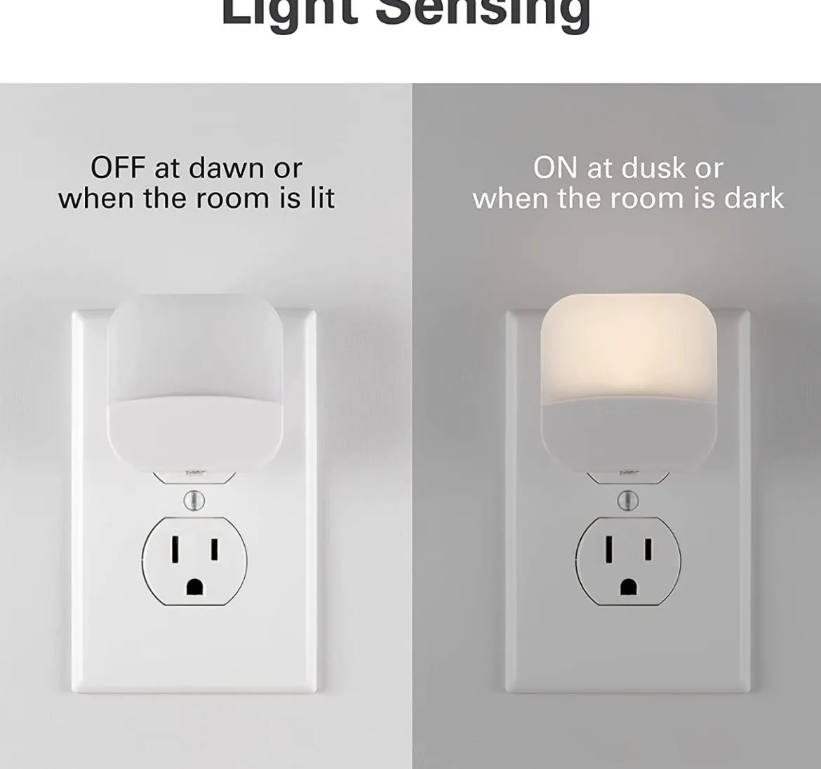 Lights by Night Mini Light Sensing LED Night Light, 6 Pack, White