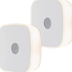 Lights by Night Mini Motion Sensing LED Night Light, 2 Pack, White