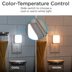 Lights by Night Tunable White Light Sensing Dimmable LED Night Light, 4 Pack