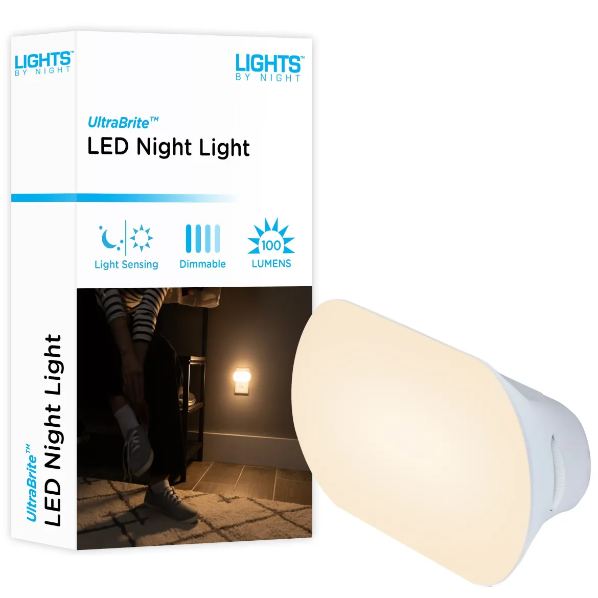 Lights by Night UltraBrite Light Sensing LED Dimmable Mini Night Light