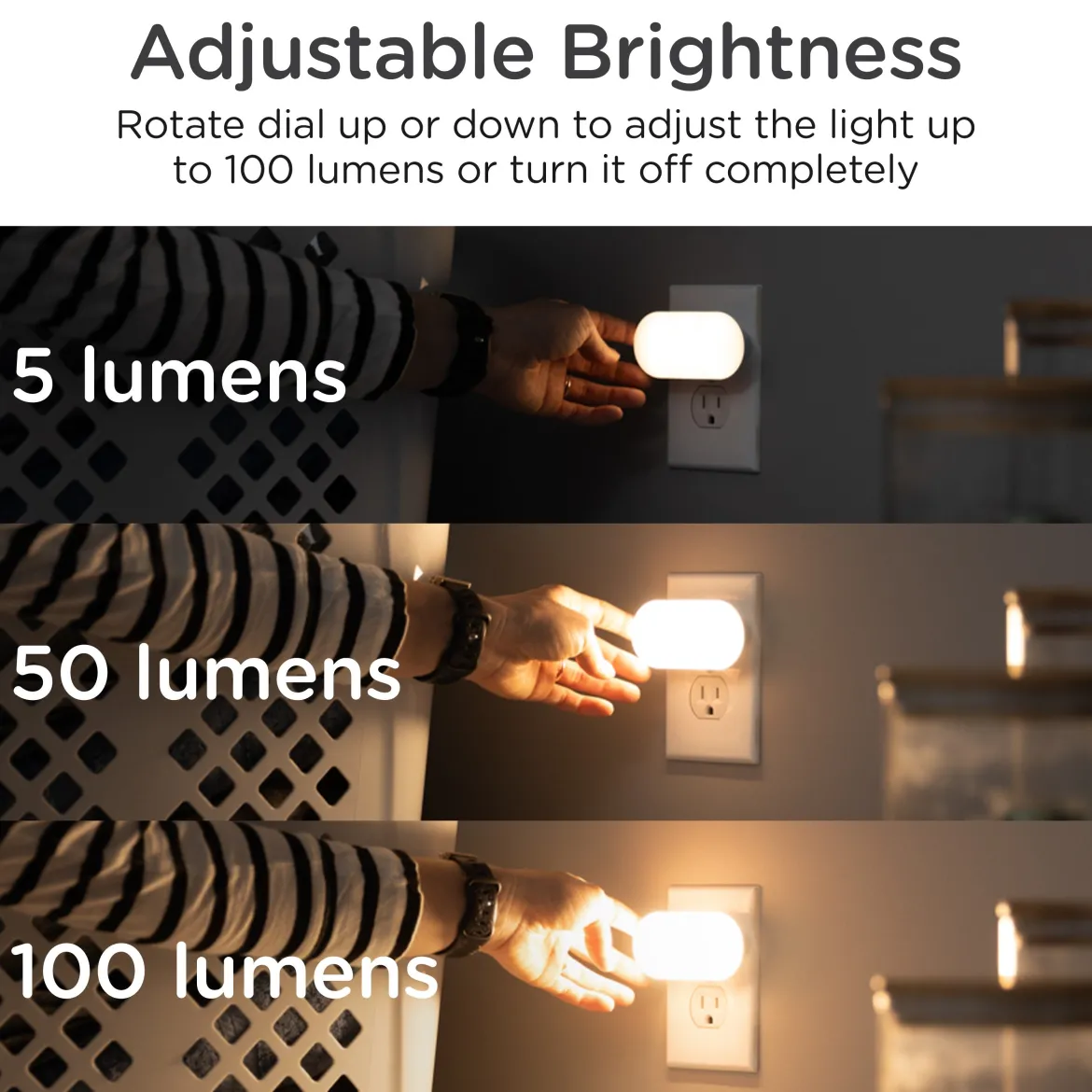 Lights by Night UltraBrite Light Sensing LED Dimmable Mini Night Light