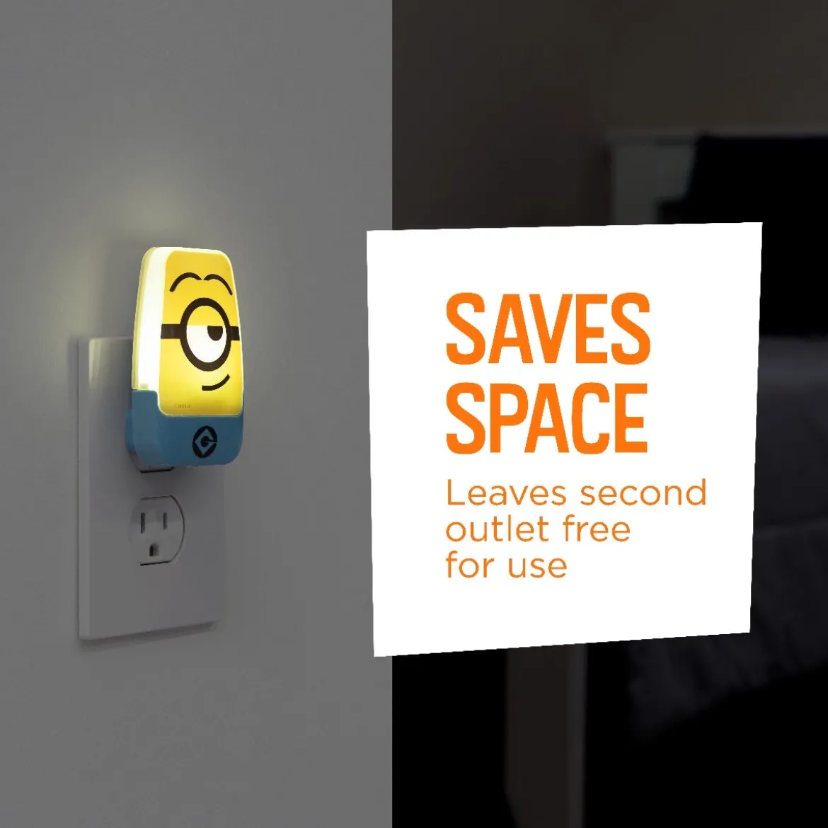 Minions Light Sensing LED Night Light, Yellow