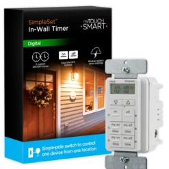 myTouchSmart Indoor In-Wall Simple Set Digital Timer, White