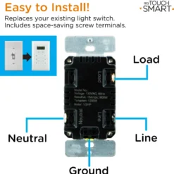 myTouchSmart Indoor In-Wall Simple Set Digital Timer, White