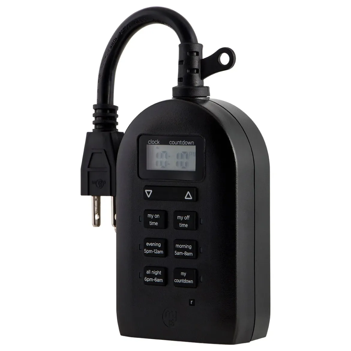 myTouchSmart Indoor/Outdoor Plug-In Simple Digital Timer, Black