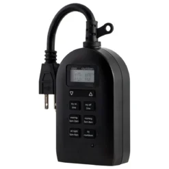 myTouchSmart Indoor/Outdoor Plug-In Simple Digital Timer, Black