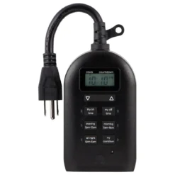 myTouchSmart Indoor/Outdoor Plug-In Simple Digital Timer, Black