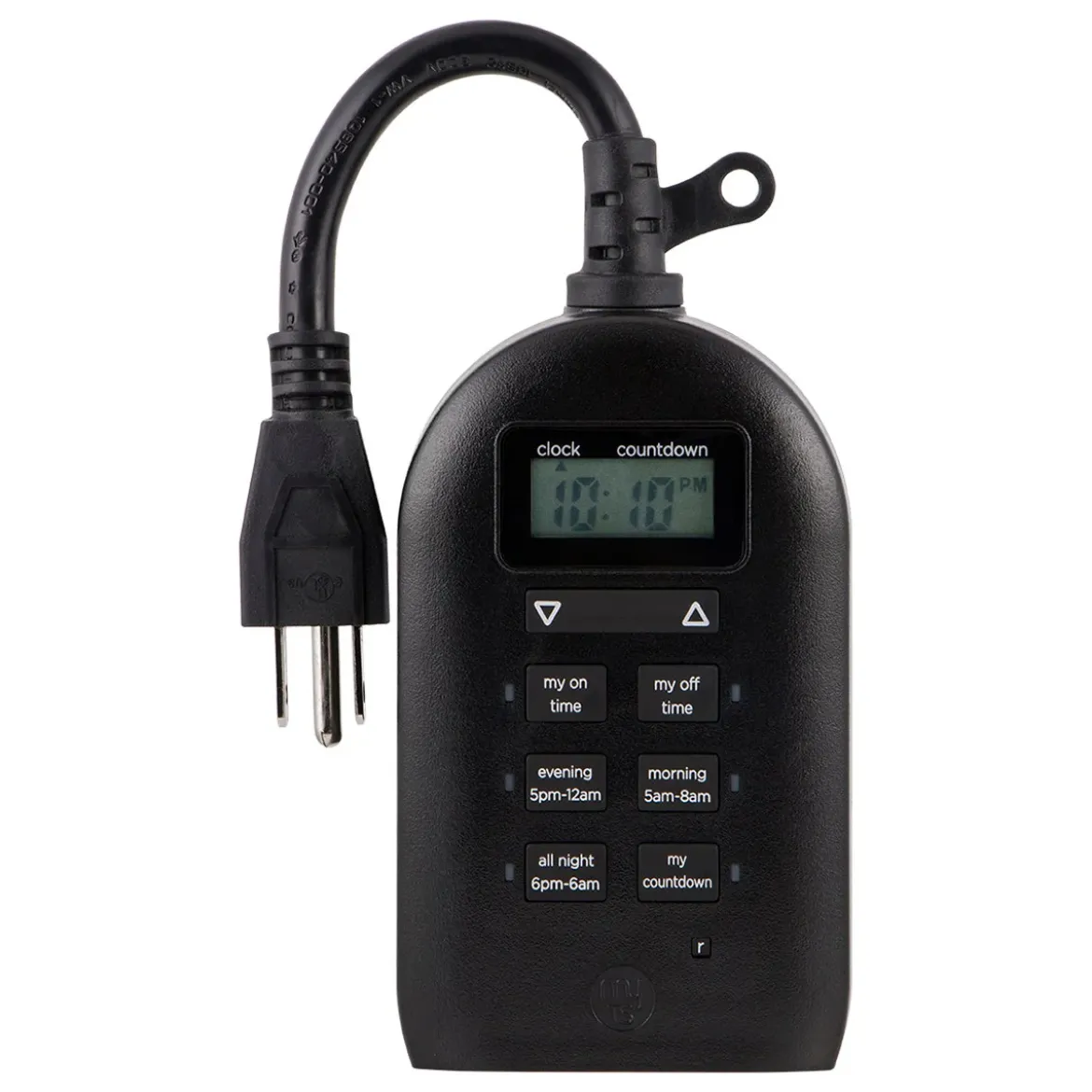 myTouchSmart Indoor/Outdoor Plug-In Simple Digital Timer, Black