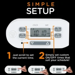 myTouchSmart Indoor Plug-In Simple Set Digital Bar Timer, White