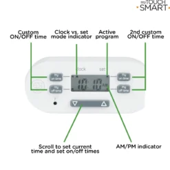 myTouchSmart Indoor Plug-In Simple Set Digital Bar Timer, White
