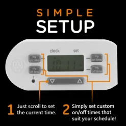 myTouchSmart Indoor Plug-In Simple Set Digital Bar Timer, White